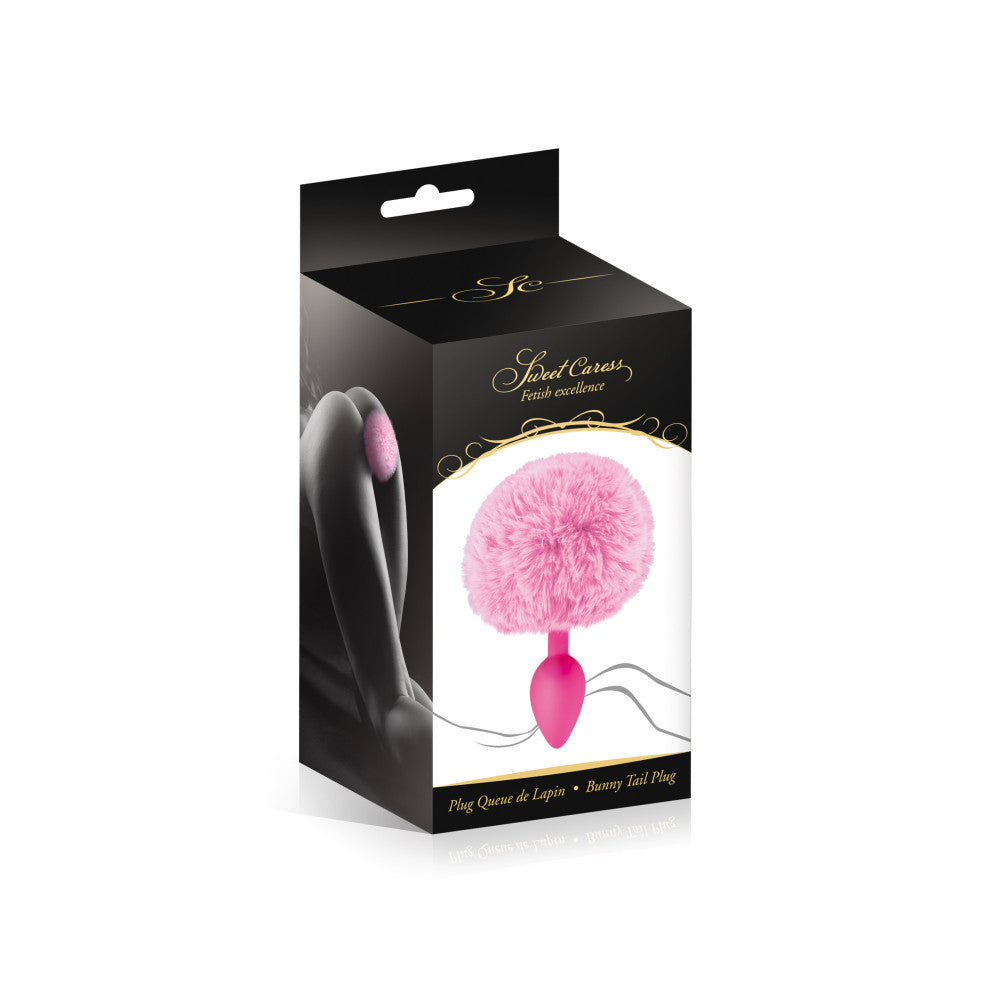 Silicone anal dilator with fluffy tail Sweet Caress pink