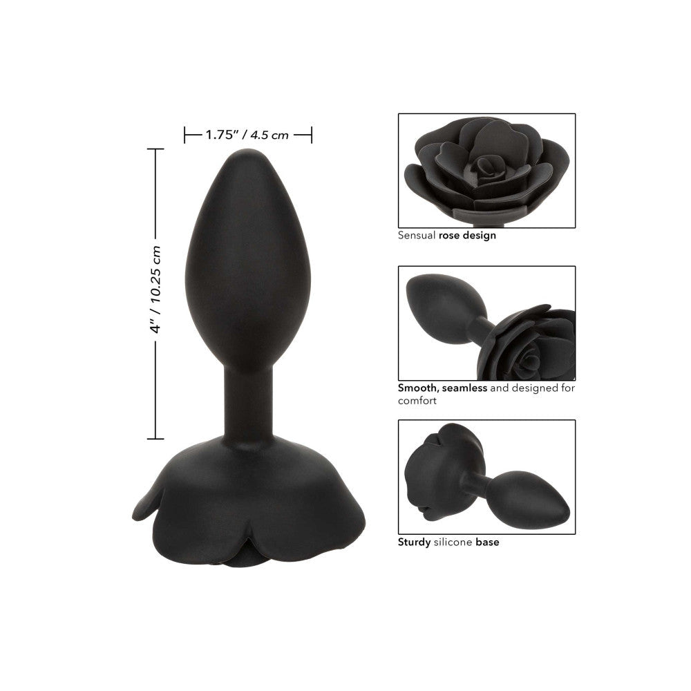 Silicone butt plug rose Calexotics Forbidden black