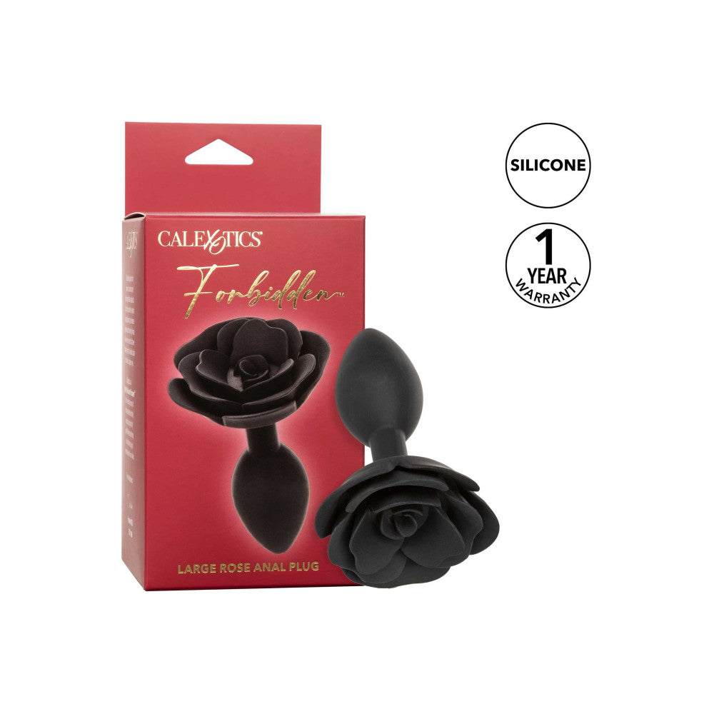 Silicone butt plug rose Calexotics Forbidden black