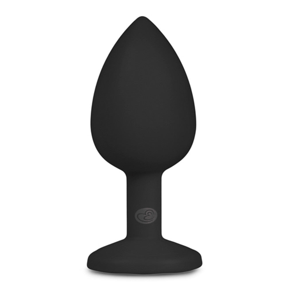 Silicone butt plug with Diamond S crystal black