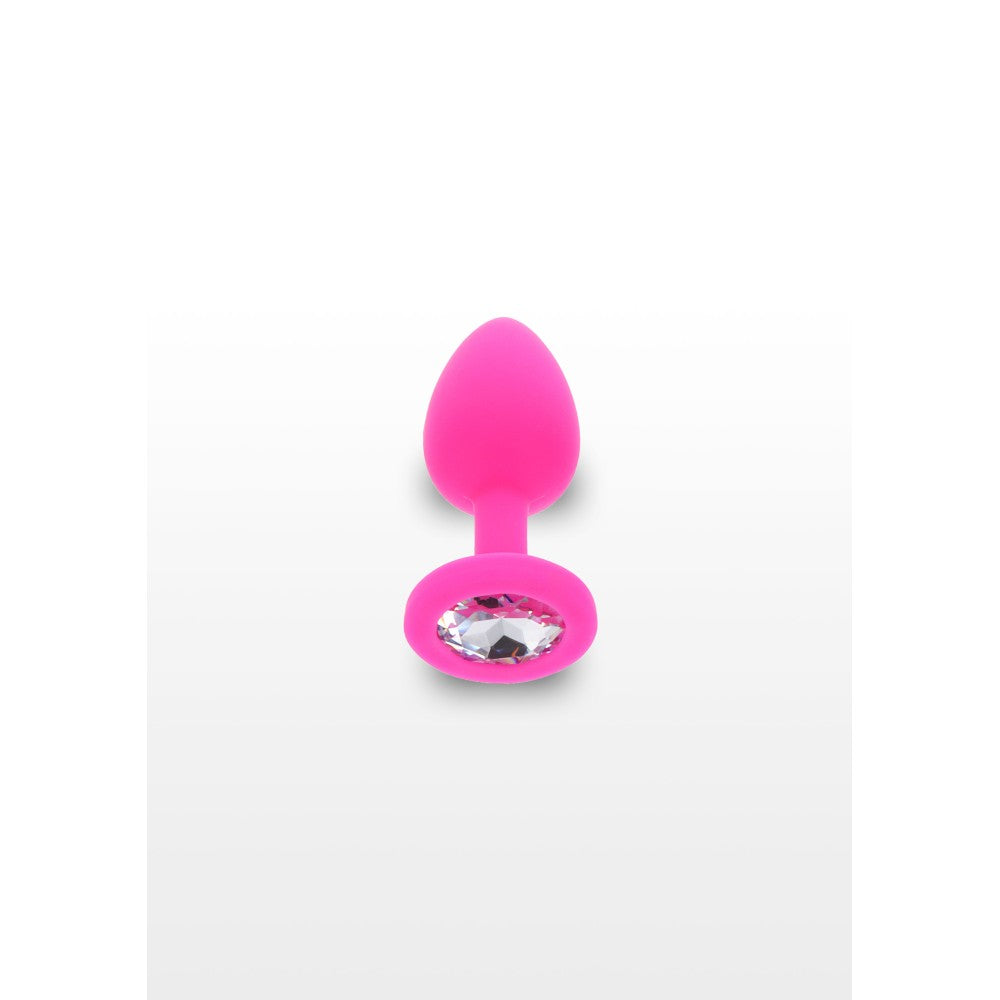 Silicone butt plug with crystal Diamond Booty Jewel S pink