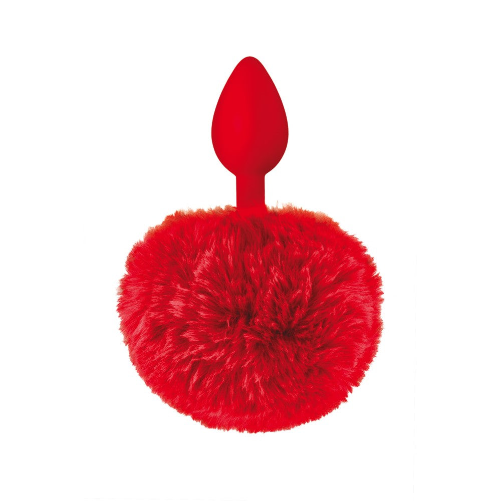 Silicone butt plug with fluffy tail Sweet Caress red