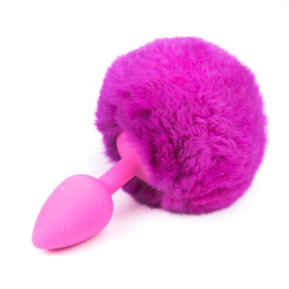 Silicone butt plug with rabbit tail After Dark pink