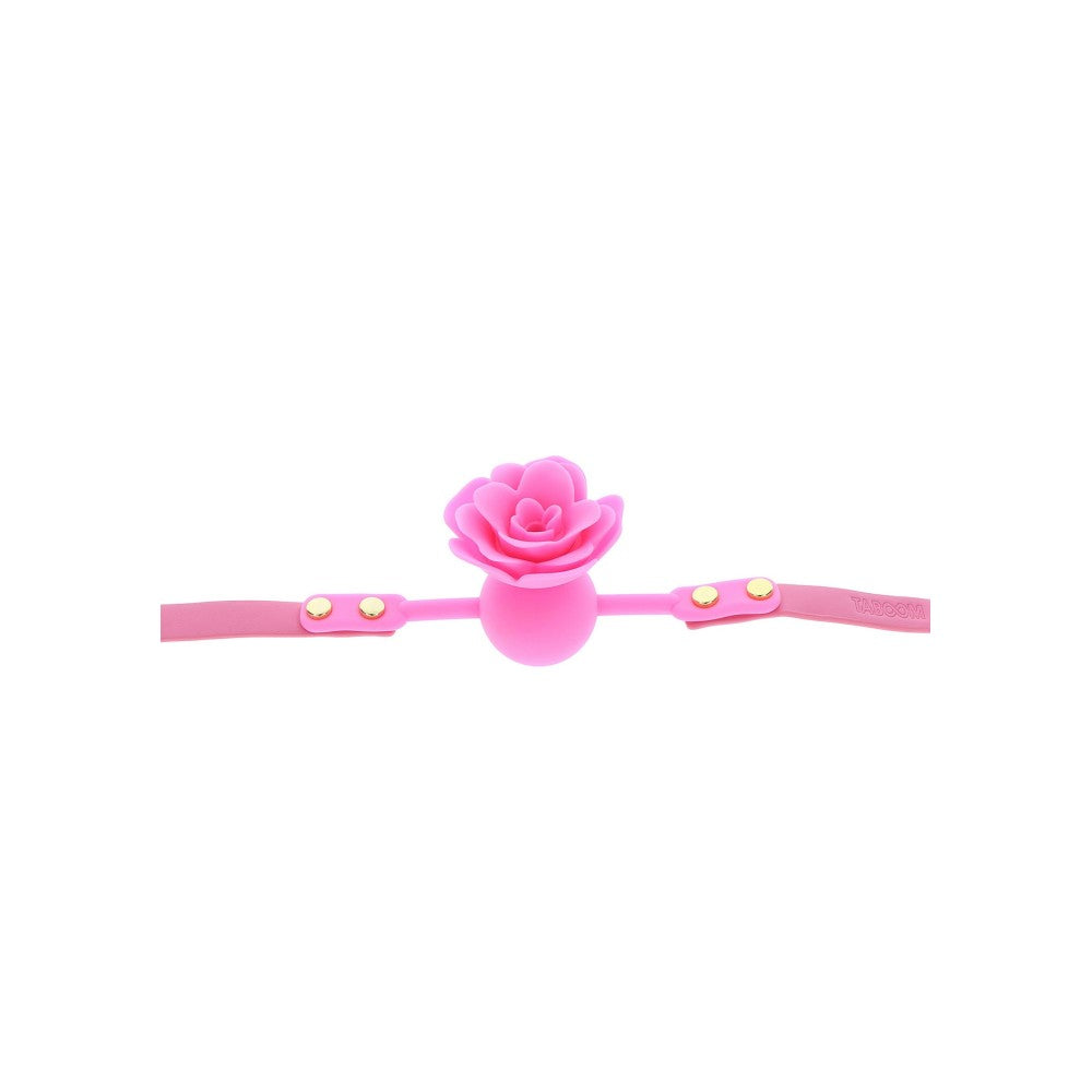 Silicone mouth ball - rose with breathing hole Rose Ball Gag Taboom Malibu pink