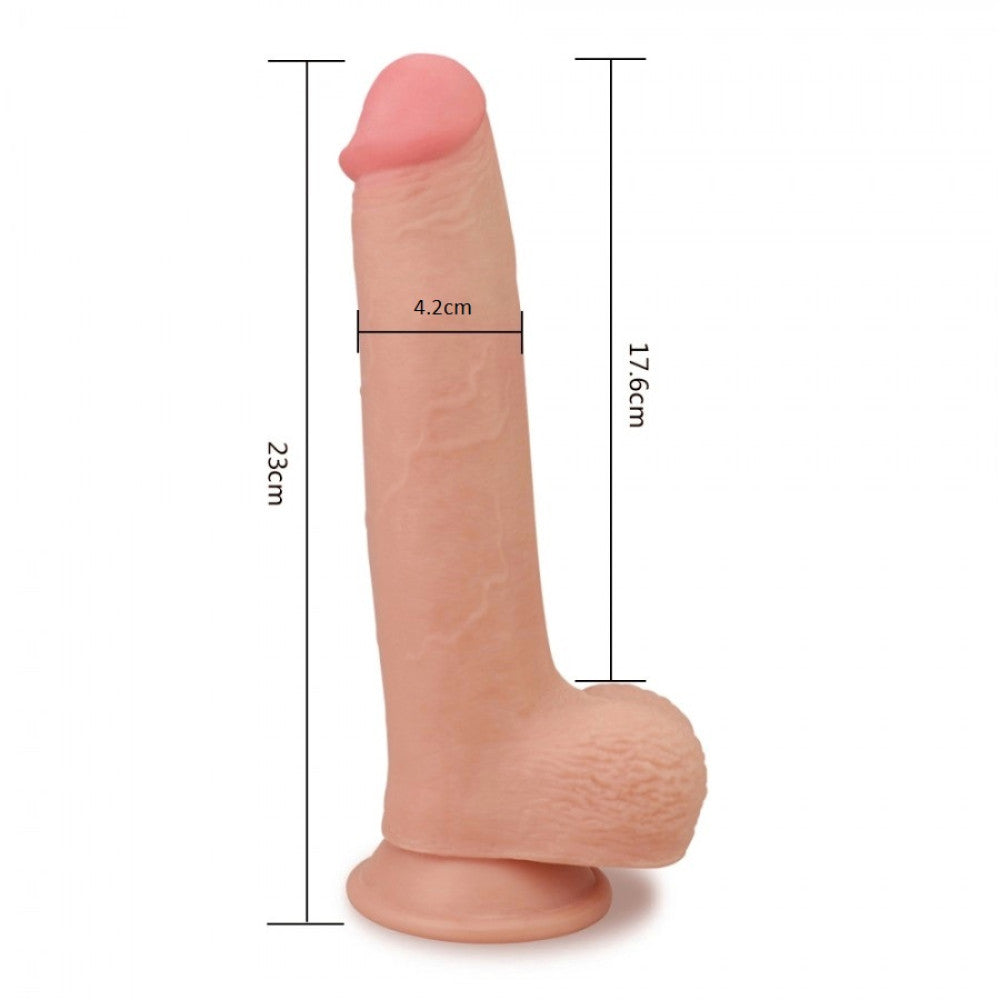 Skinlike Cock 8" Flexible Realistic Double Layer Cyber Leather Dildo