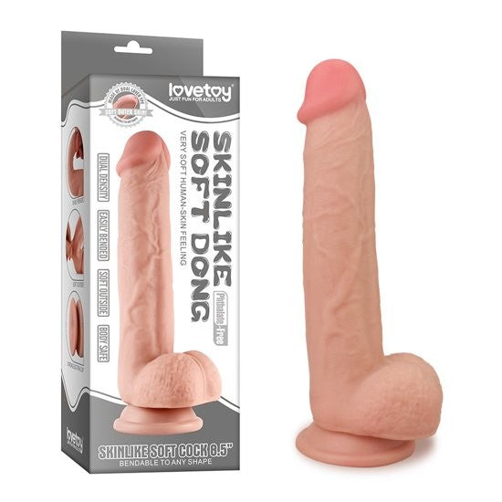 Skinlike Cock 8.5" Flexible Realistic Double Layer Cyber Leather Dildo