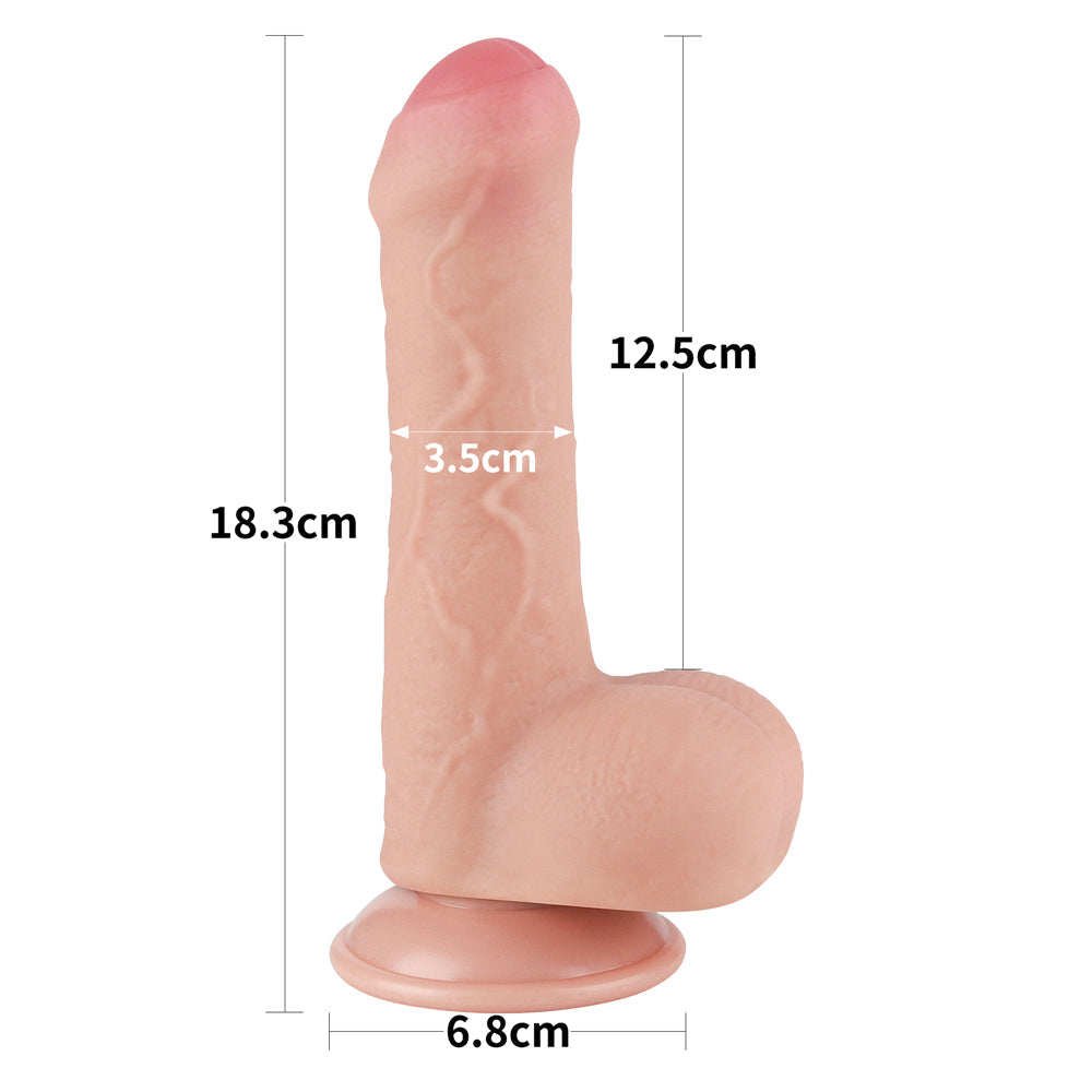 Sliding Skin Flexible Realistic Uncut Dildo with Expandable Vacuum Attachment 7