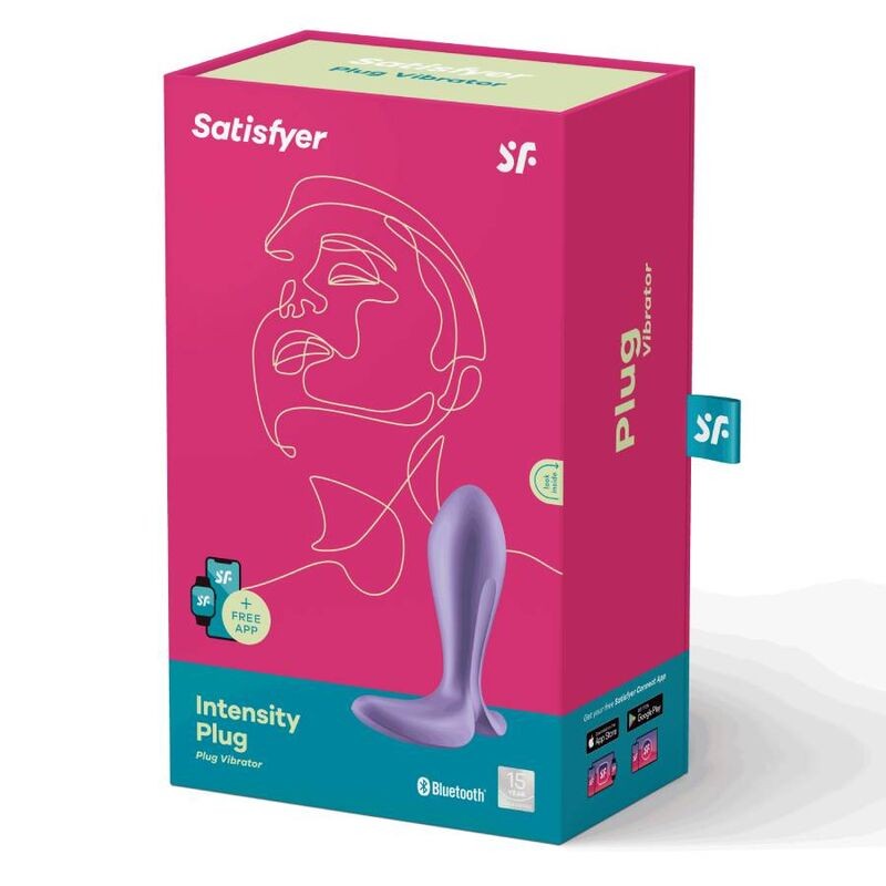 Small Rechargeable Anal Stimulator with App Satisfyer Intensity Plug Purple