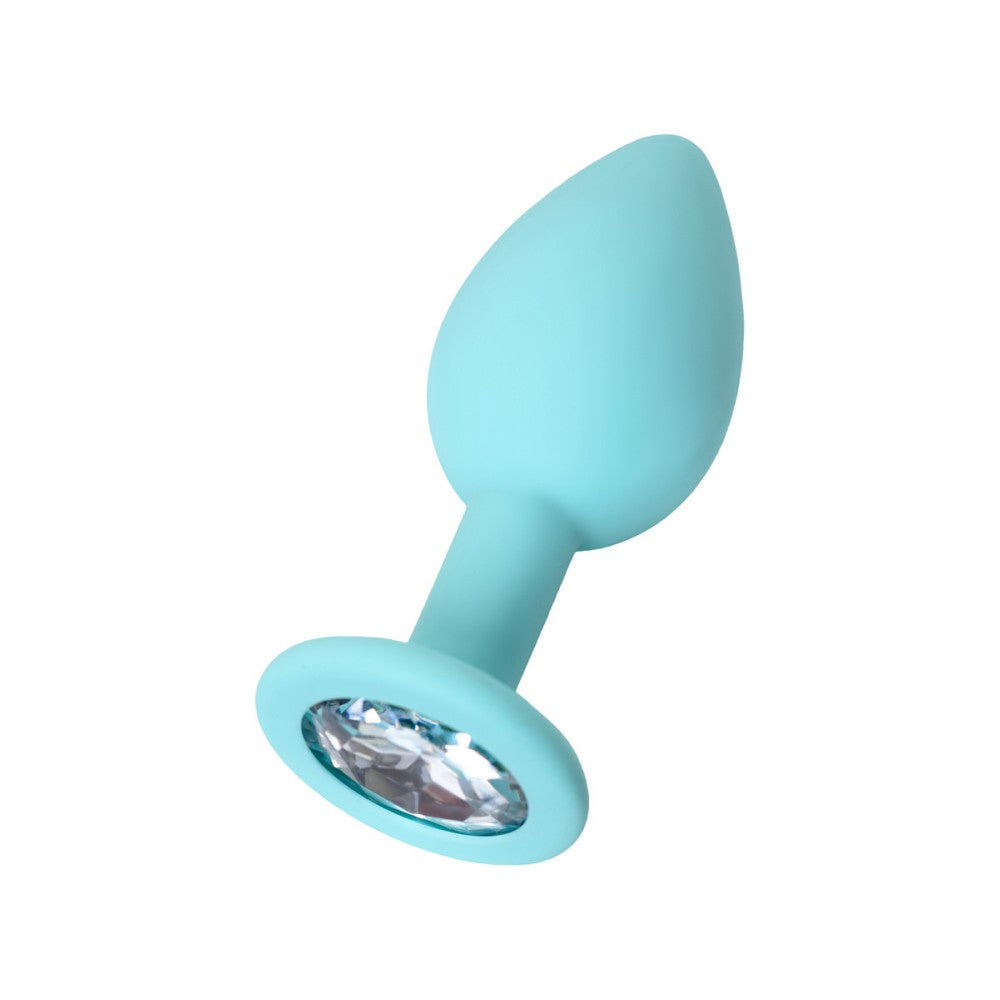 Small anal expander-jewel made of silicone with Brilliant crystal