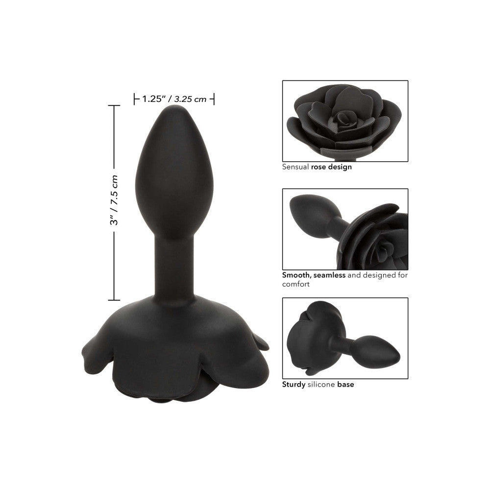 Small silicone butt plug rose Calexotics Forbidden black