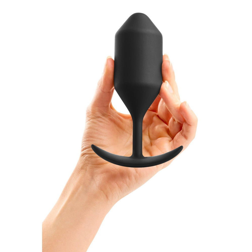 Snug Plug 4 Large Silicone Butt Plug with Extra Weights Black