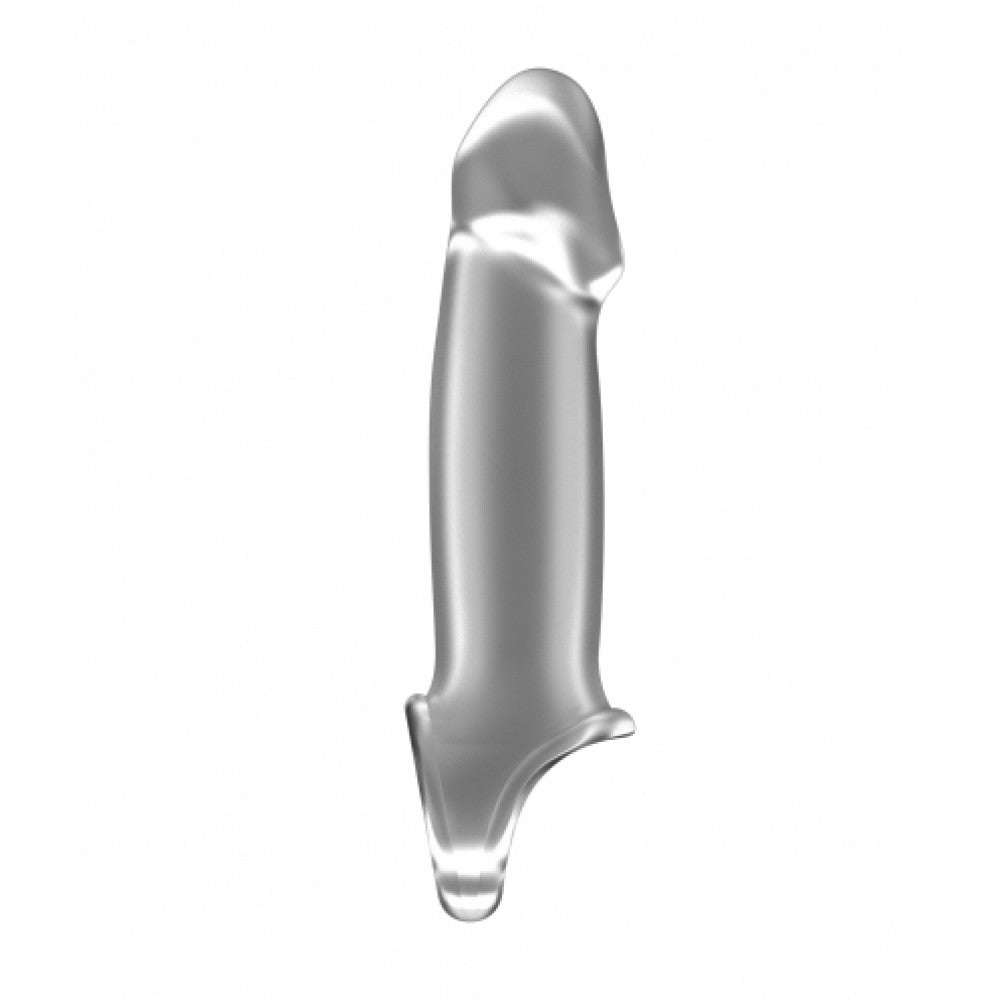 Sono 33 Cyber Leather Stretchable Penis Extender with Testicle Clip Transparent