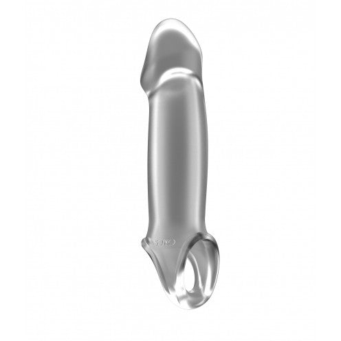 Sono 33 Cyber Leather Stretchable Penis Extender with Testicle Clip Transparent