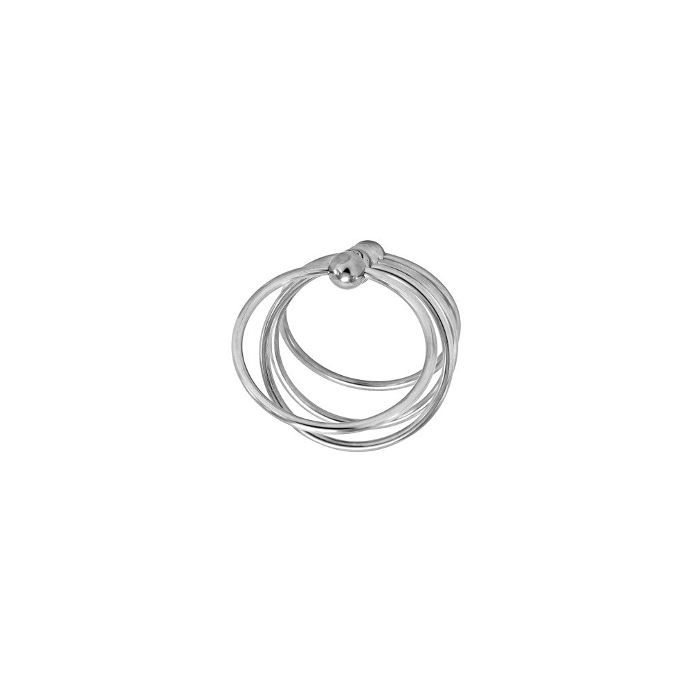 Steel Quadruple Cock Ring Locked Chain Torc 3.5 cm.