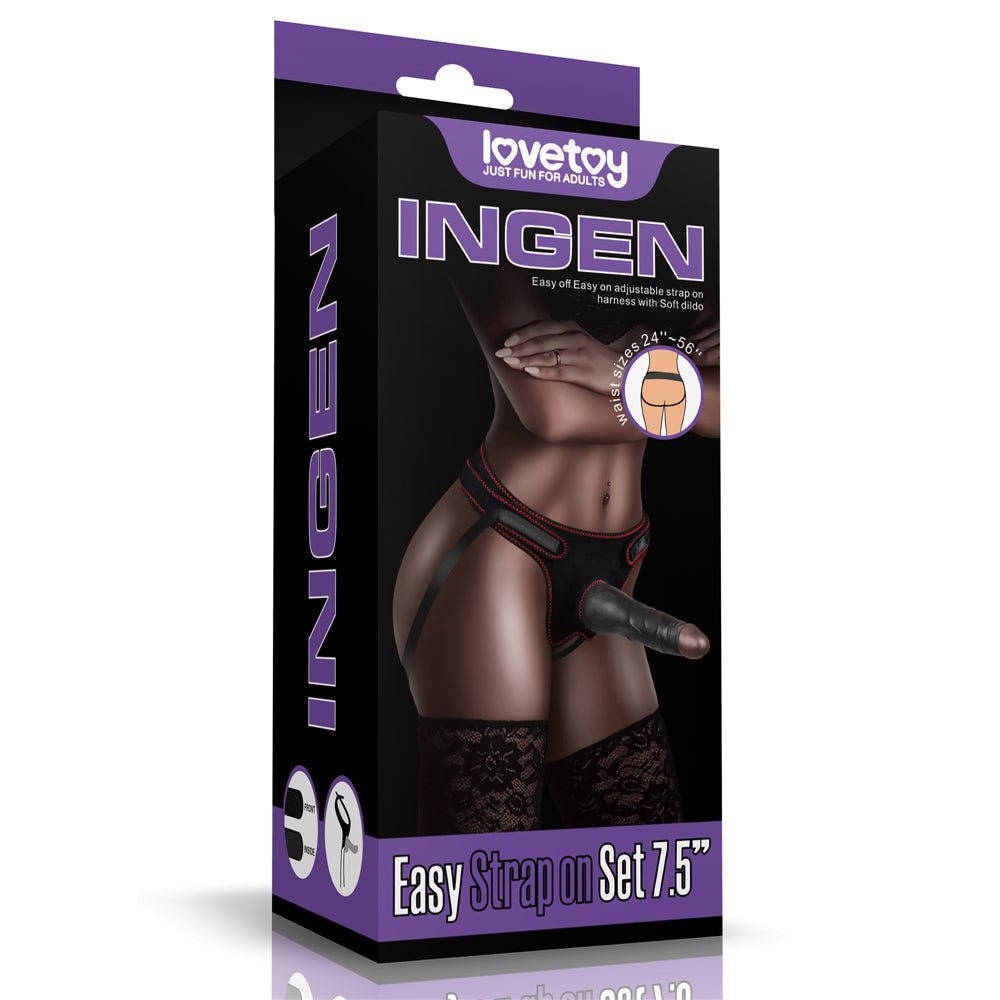 Strap-on Belt With Dildo Set 7.5" Black