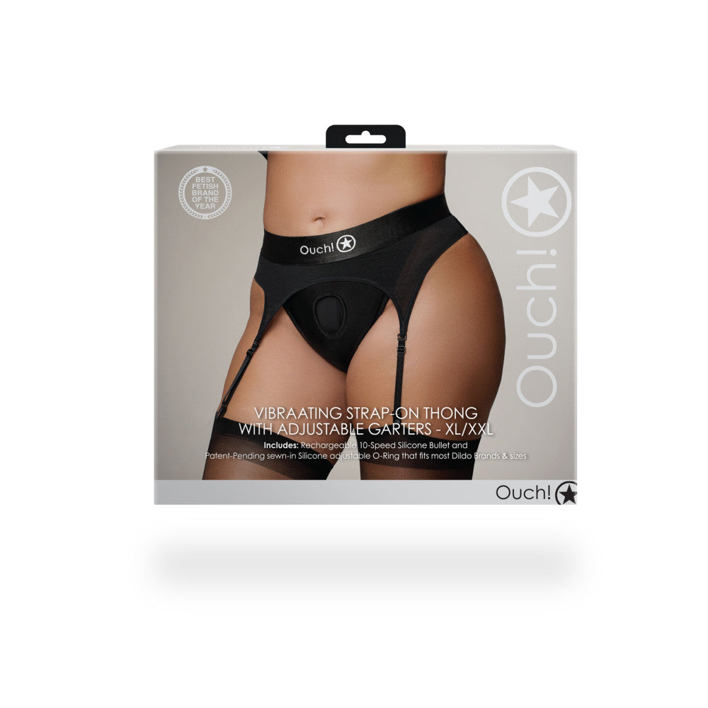 Strap-on Thong with Garter Belt & Bullet Vibrator Ouch!