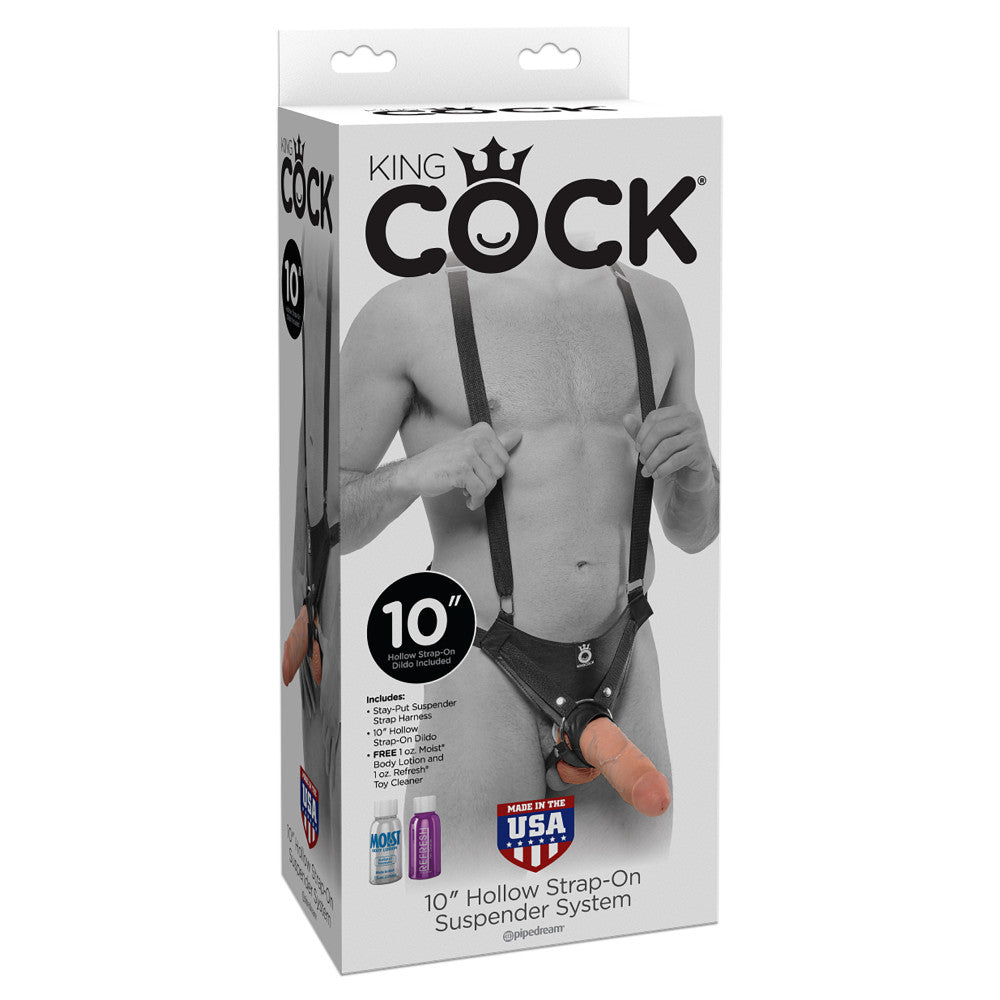 Strap-on belt with dildo King 10'' Suspender System