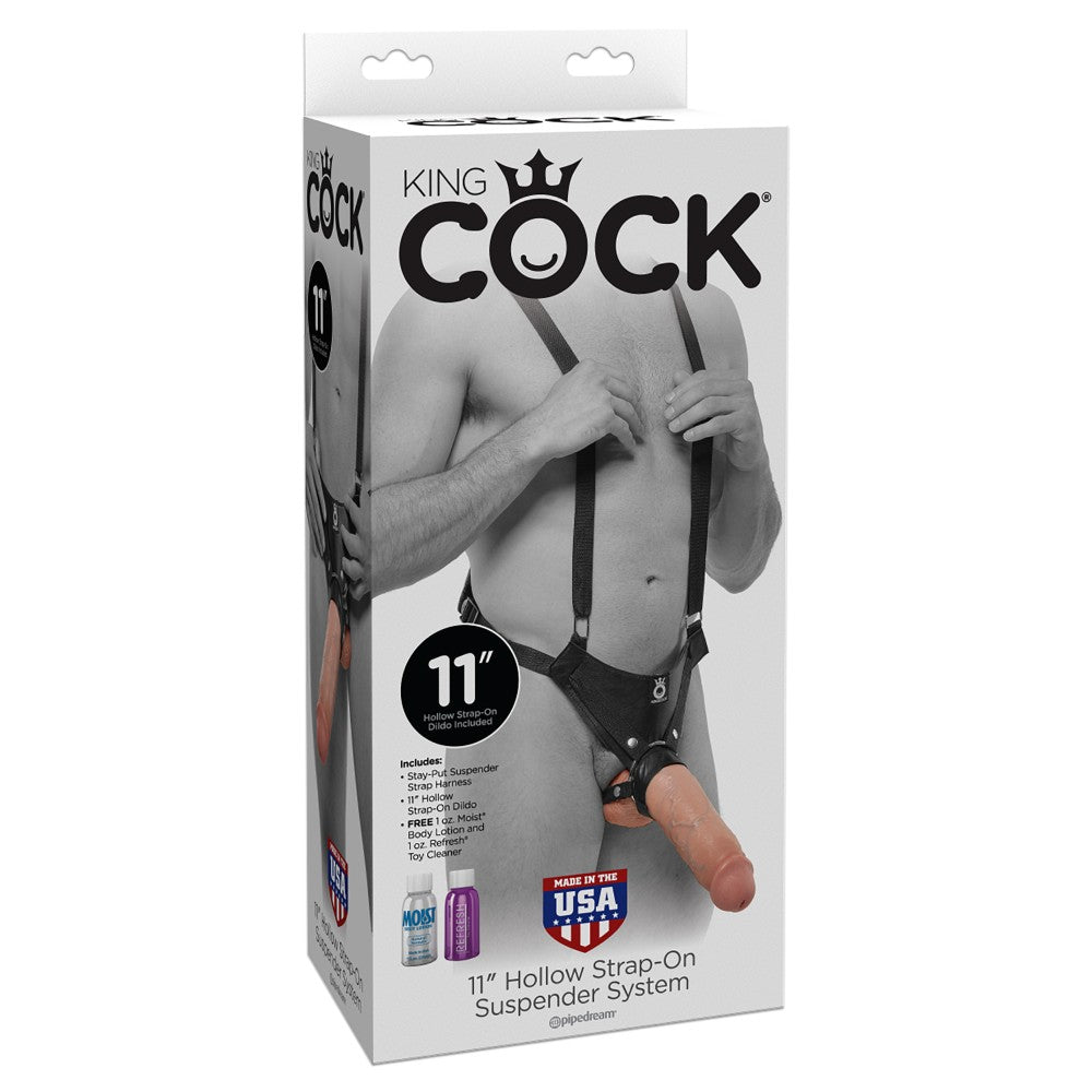 Strap-on belt with dildo King 11'' Suspender System