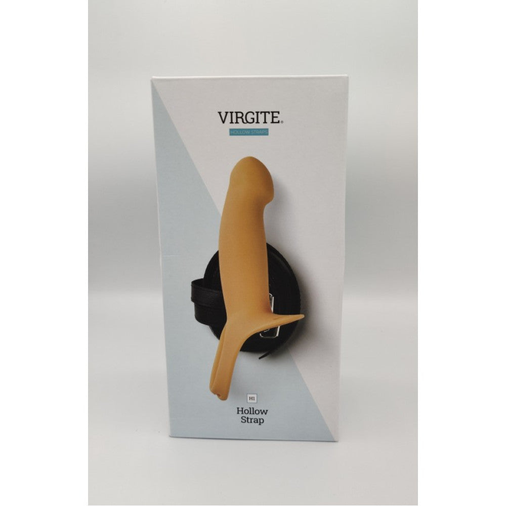 Strap-on belt with hollow silicone dildo Virgite H1