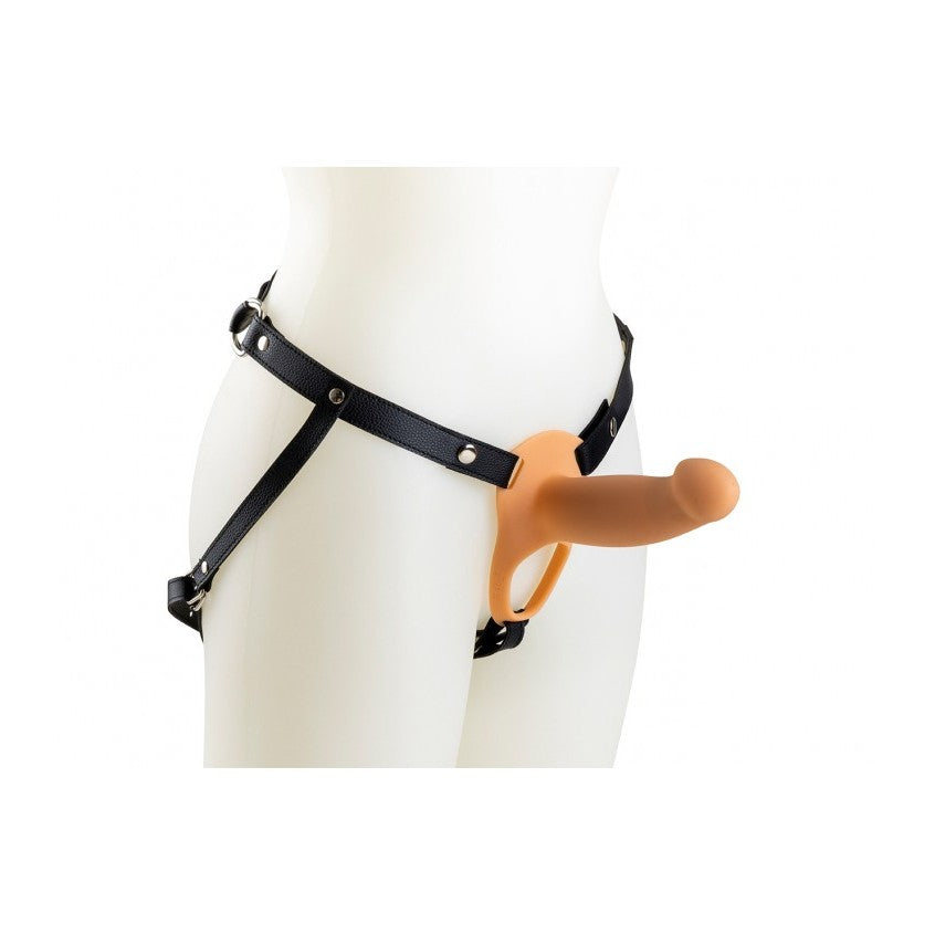 Strap-on belt with hollow silicone dildo Virgite H1