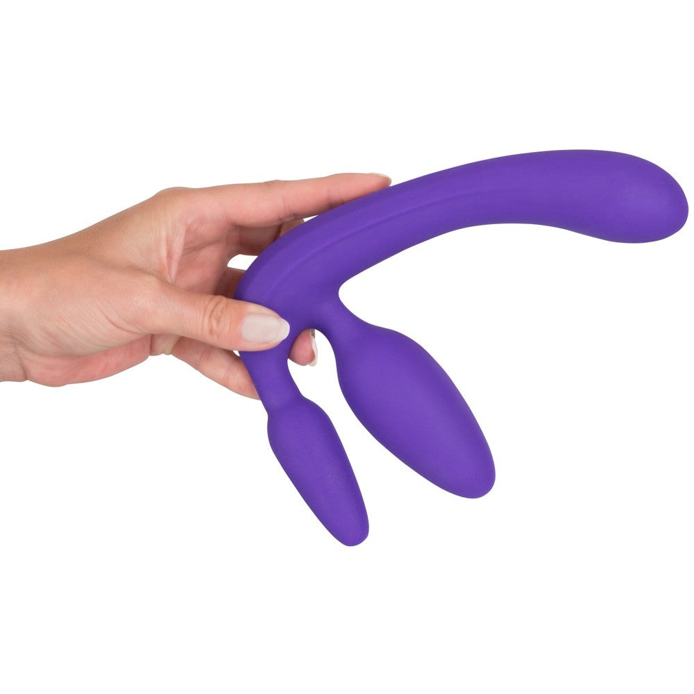 Strapless strap-on dildo Triple Teaser purple