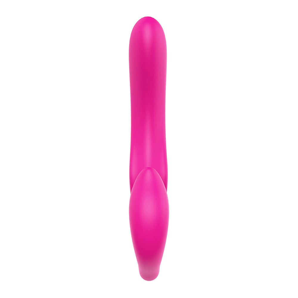 Strapless strap-on with rechargeable vibrating dildo and wireless remote