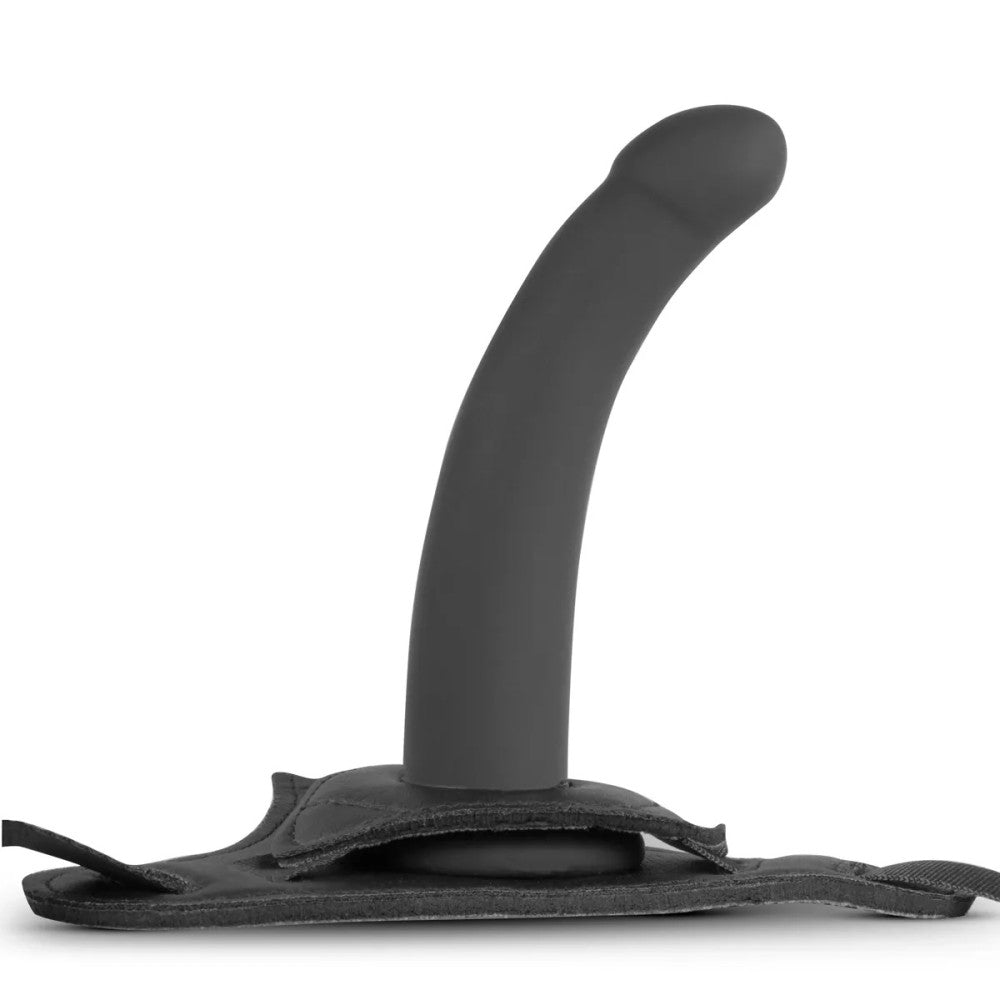 Strapon belt with curved silicone dildo Banger Strap black