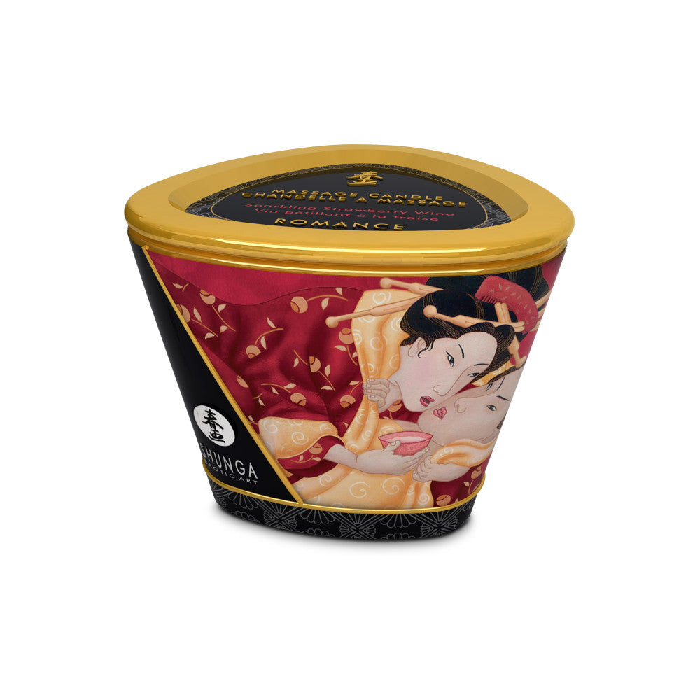 Strawberry Champagne Shunga Romance massage candle