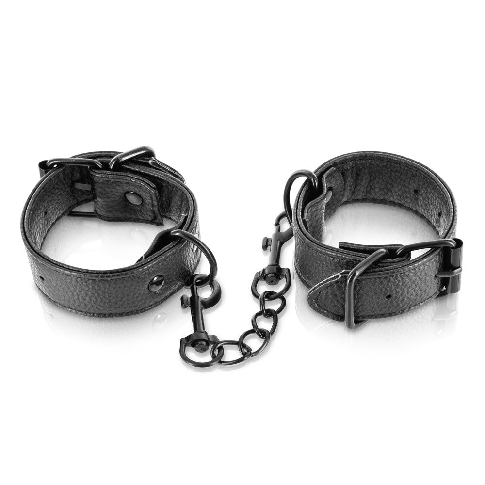 Stylish handcuffs made of eco leather Fetish Tentation black