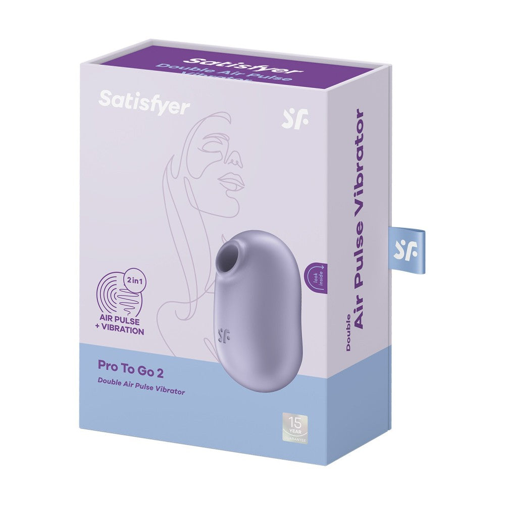 Sucking and vibrating clitoral stimulator Satisfyer Pro To Go 2 purple