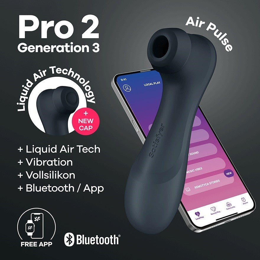 Suction stimulator with vibrations and App Satisfyer Pro 2 Generation 3 black