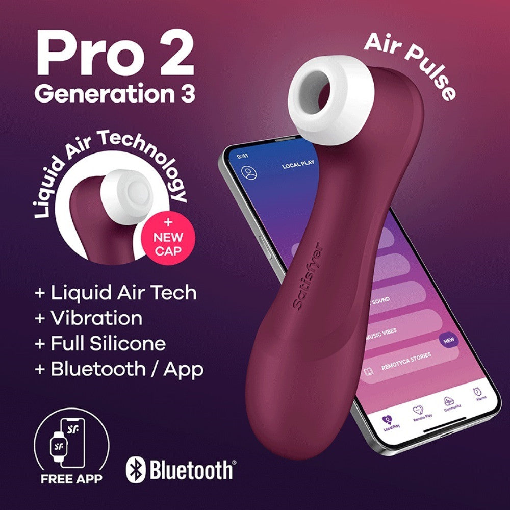 Suction stimulator with vibrations and App Satisfyer Pro 2 Generation 3 red