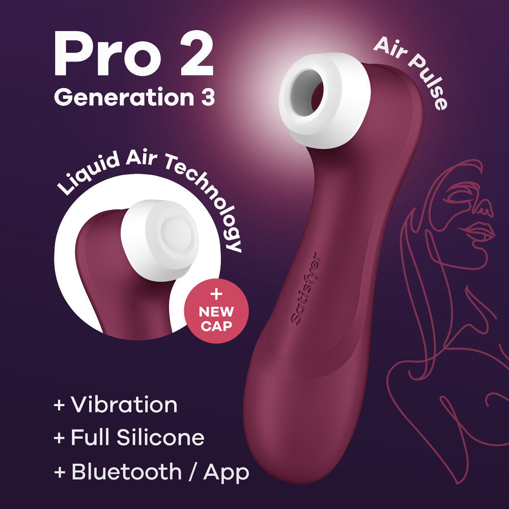 Suction stimulator with vibrations and App Satisfyer Pro 2 Generation 3 red