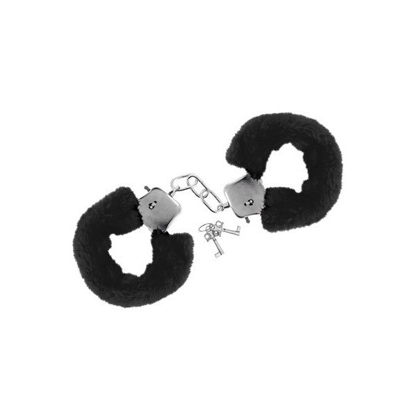 Sweet Caress Black Down Metal Handcuffs