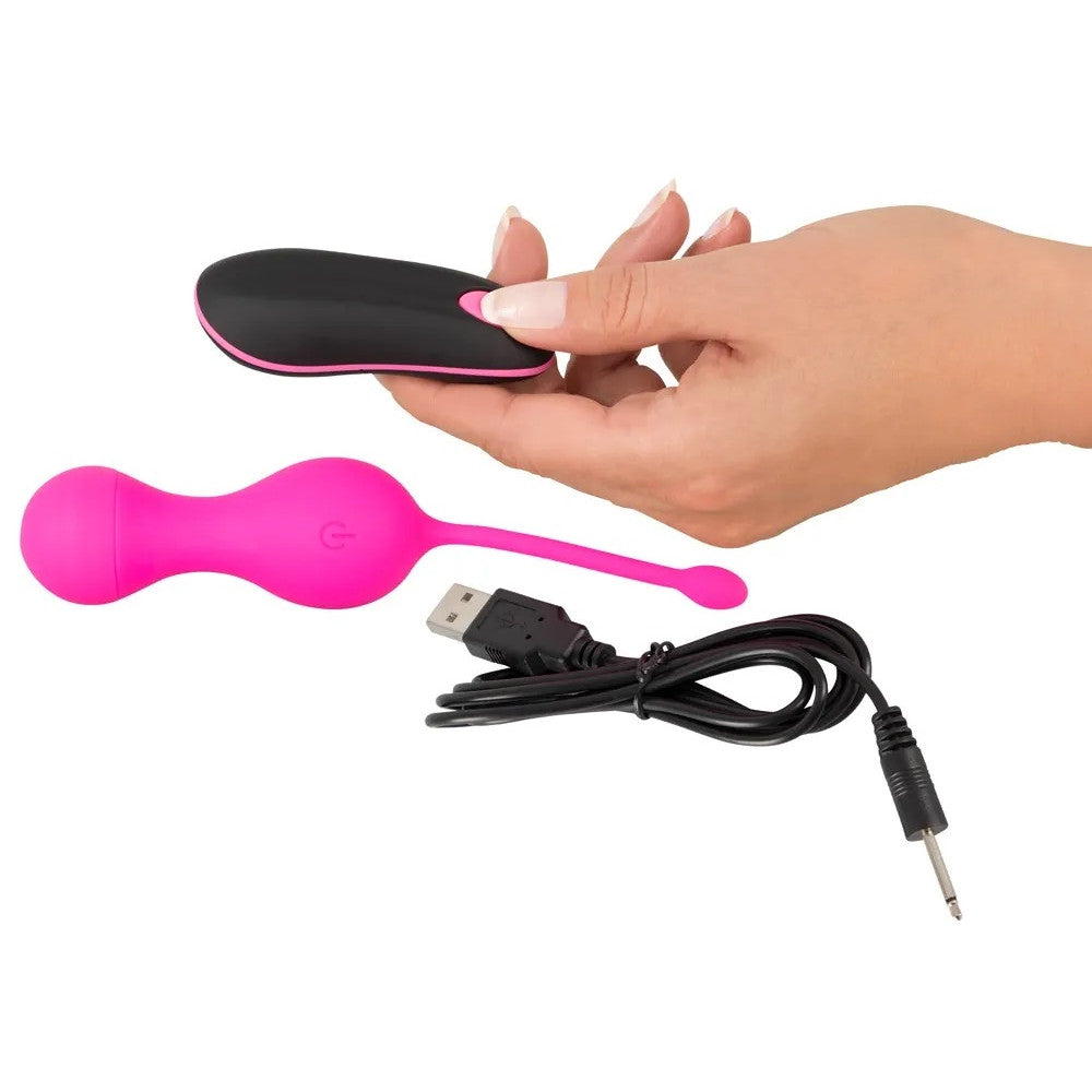 Sweet Smile Rechargeable Silicone Vibrating Balls with Remote