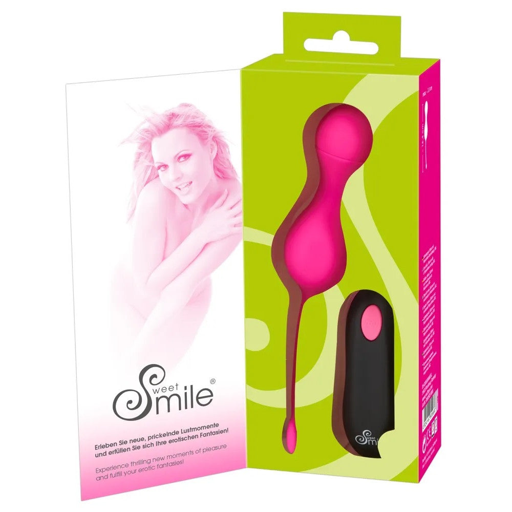 Sweet Smile Rechargeable Silicone Vibrating Balls with Remote