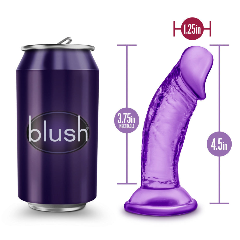 Sweet n Small 4" Purple Realistic Small Vacuum Base Dildo