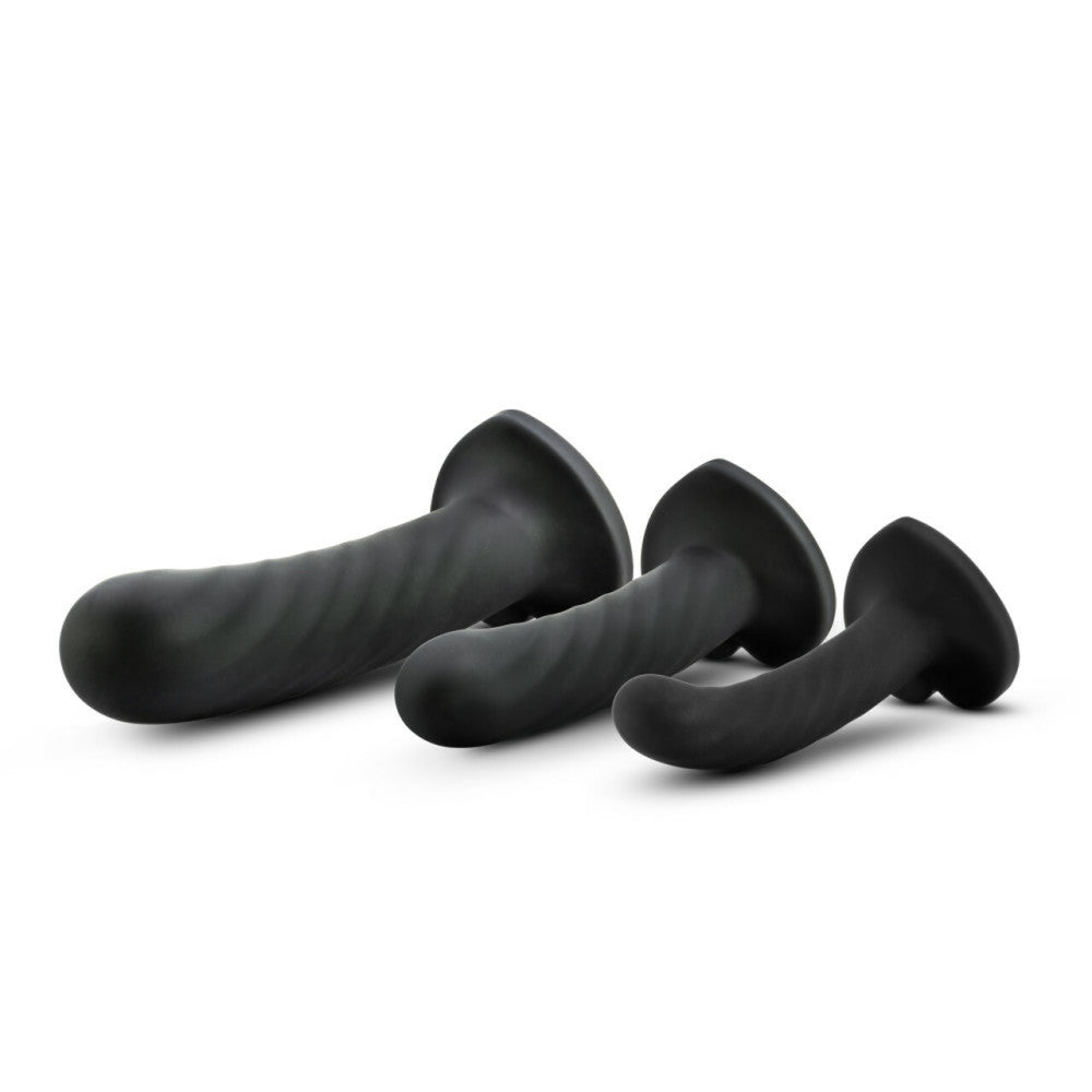 Temptasia Twist Silicone Vacuum Base Heart Dildos Set of 3 pcs.