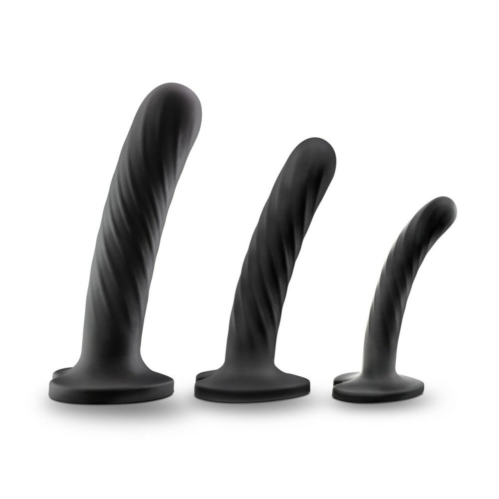 Temptasia Twist Silicone Vacuum Base Heart Dildos Set of 3 pcs.