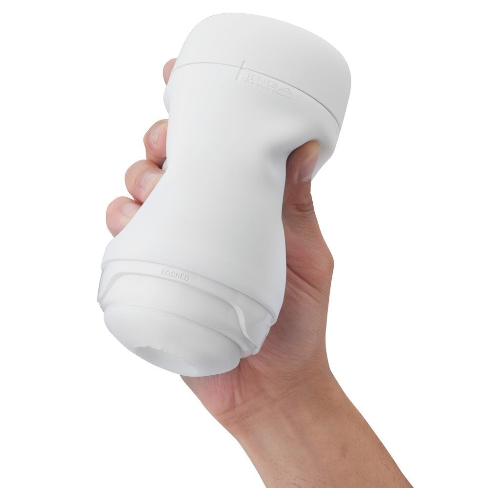 Tenga Puffy Sugar White discreet masturbator in soft silicone