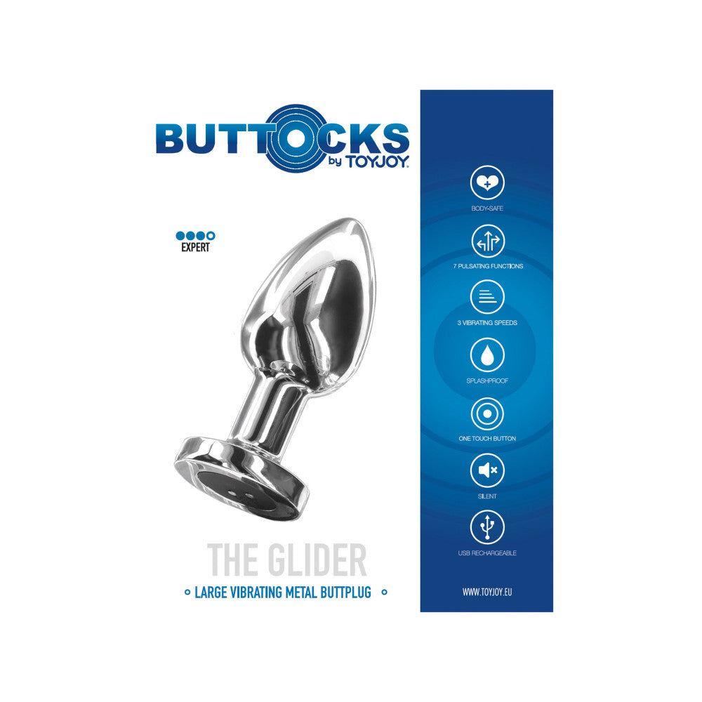 The Glider L Metal Rechargeable Vibrating Anal Butt Plug