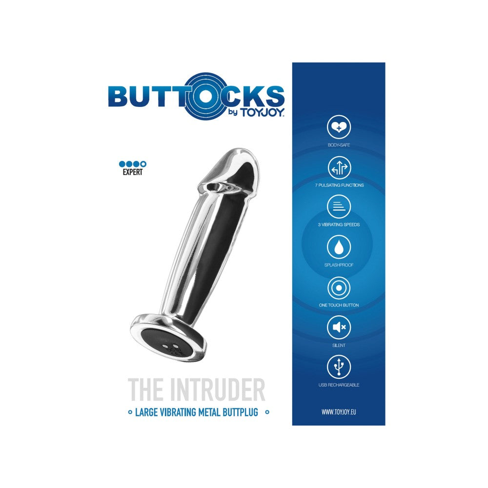 The Intruder Metal Rechargeable Vibrating Anal Butt Plug