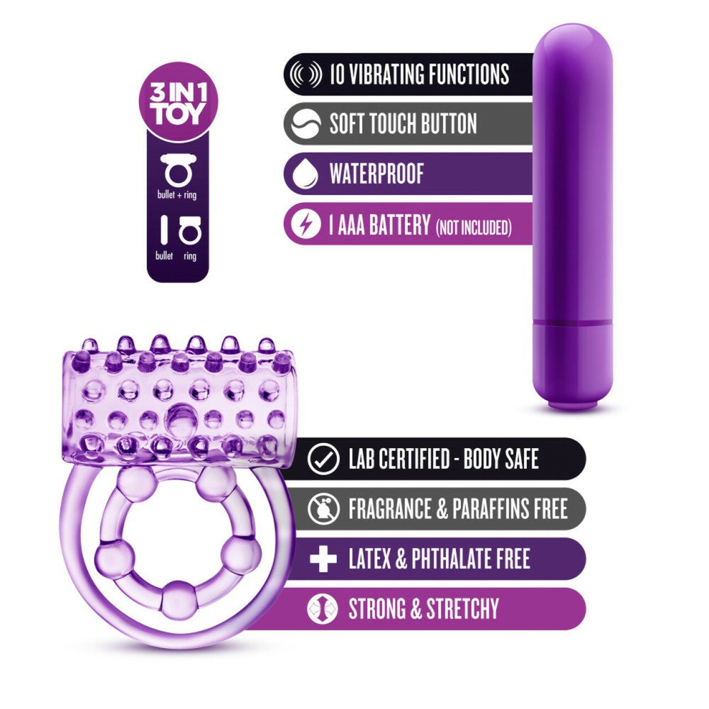 The Player Vibrating Cock Ring with Bullet Vibrator