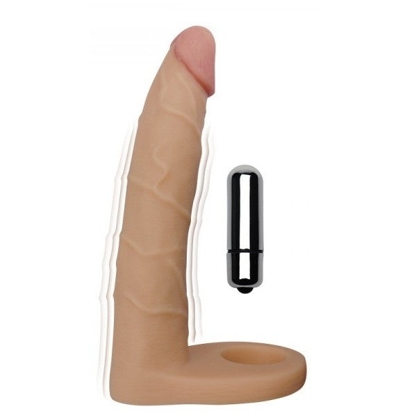 The Ultra Soft Double 7'' Vibrating Anal Dildo Cock Ring