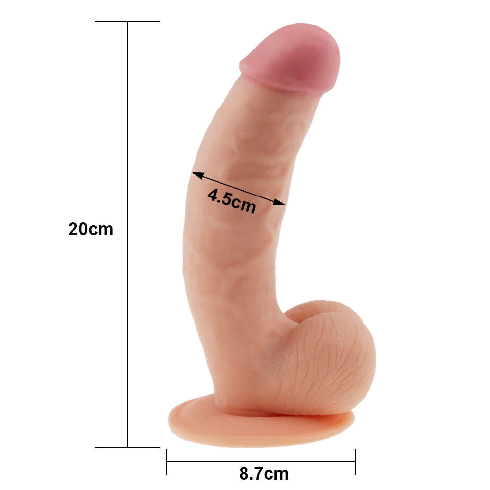 The Ultra Soft Dude 8.5" Realistic Testicular Dildo