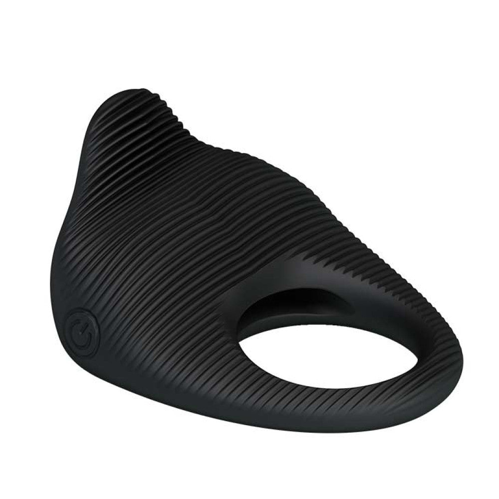 Thimble silicone vibrating Cock Ring black