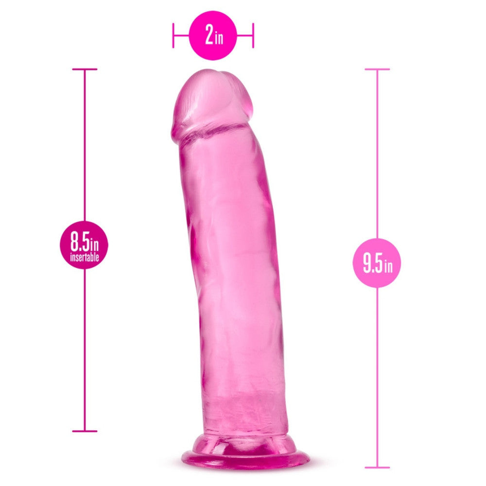 Thrill n' Drill 9" Large Realistic Jelly Dildo in Pink