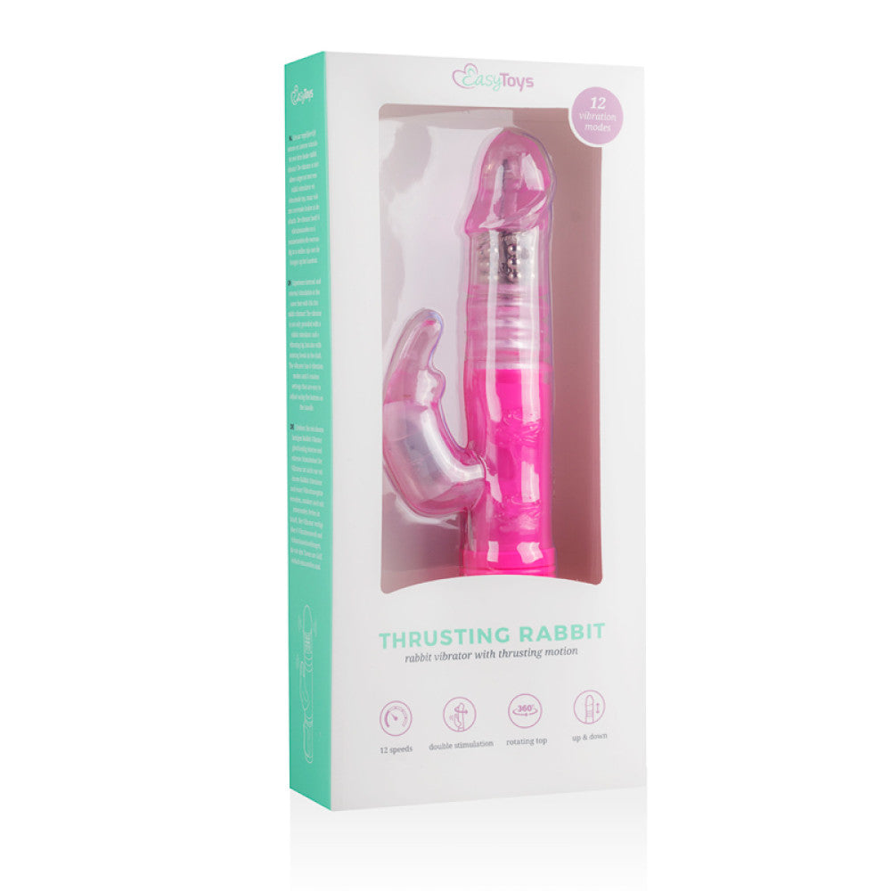 Thrusting Rabbit vibrator with movable rotating end "back and forth"