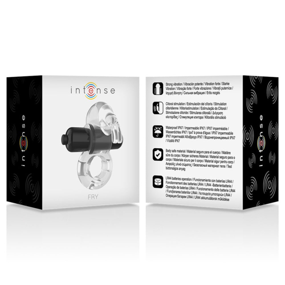 Transparent Vibrating Cock Ring With Clitoris Stimulator Fry