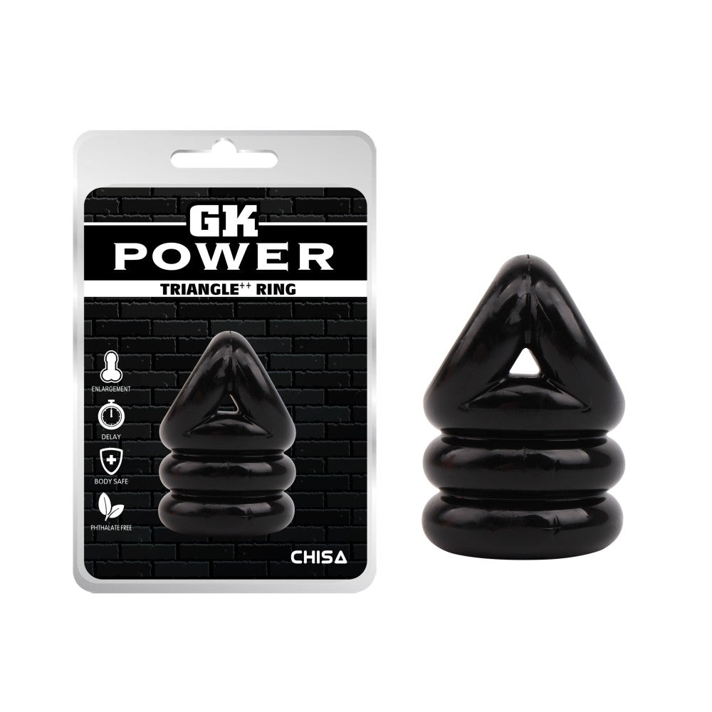 Triangle Ring Triple Cock & Ball Ring